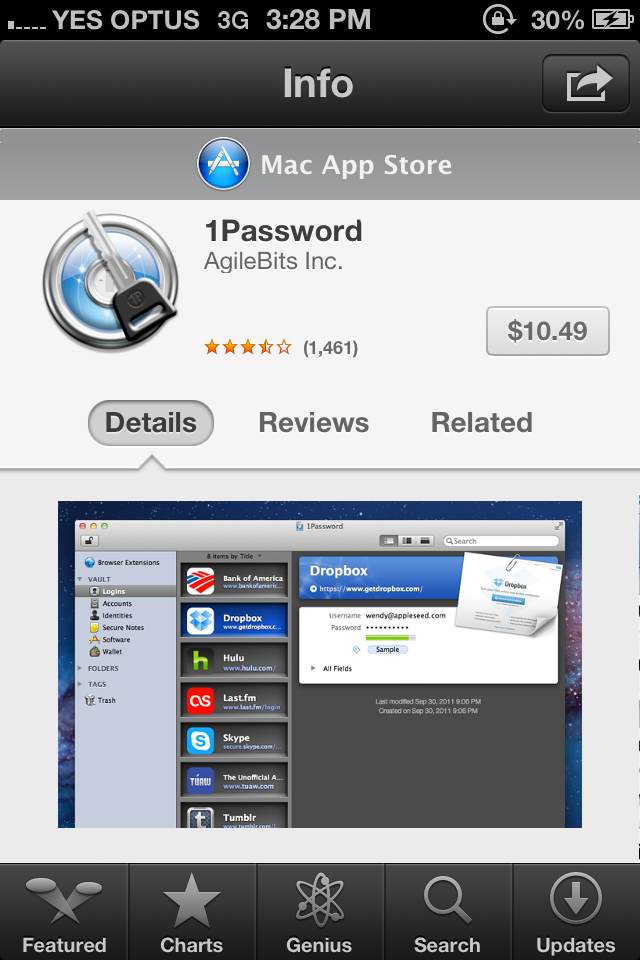 Mock-up of a Mac App Store app on iOS